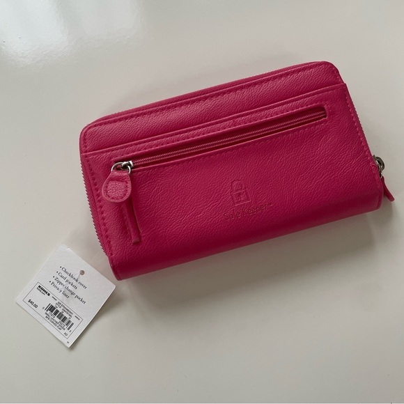 Croft & Barrow Hot Pink Safe Keeper RFID-Blocking Wallet Clutch, New with Tags! - Picture 2 of 9